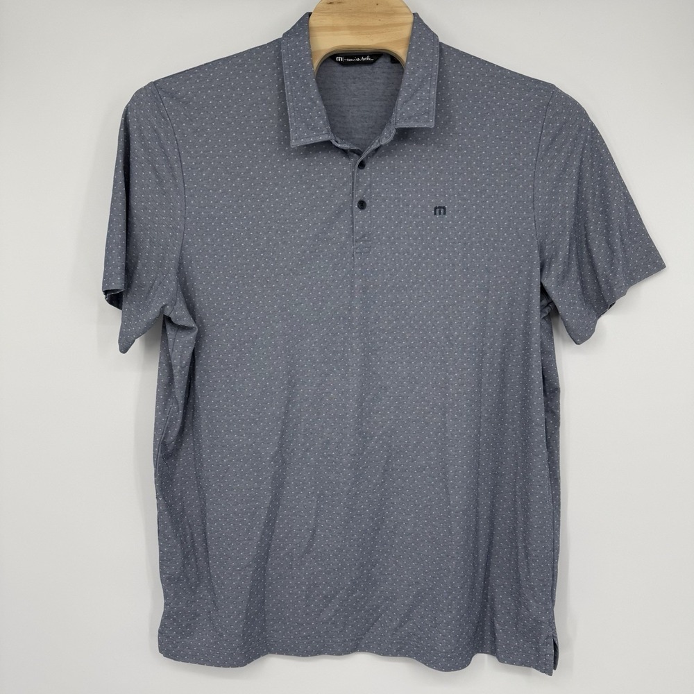 Travis‎ Mathew Handsome Town 2.0 Diamond Dot Golf Blue Polo Men's XXXL Stretch